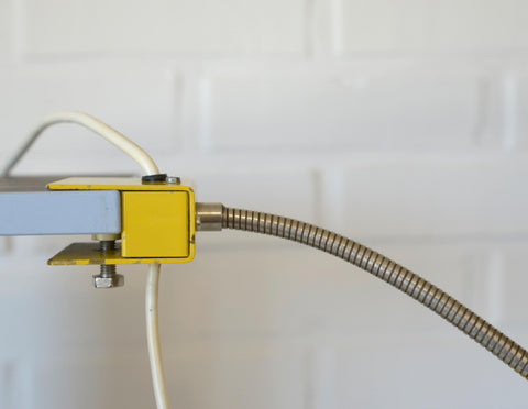 Vintage Yellow Clip Lamp: Space Age Gooseneck Bookshelf Light