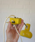 Vintage Yellow Clip Lamp: Space Age Gooseneck Bookshelf Light