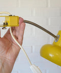 Vintage Yellow Clip Lamp: Space Age Gooseneck Bookshelf Light