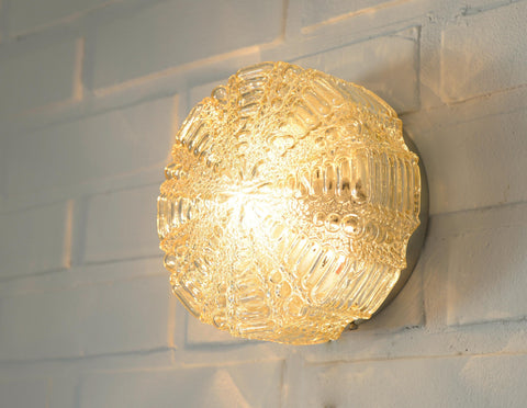 Pair of Wall Sconces / Vintage Ceiling Light / Flush Mount Fixtures 1970's