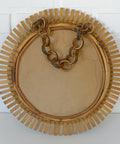 Vintage Bamboo Sunburst Wall Mirror / Mid Century Boho Decor 1970's