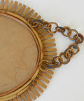 Vintage Bamboo Sunburst Wall Mirror / Mid Century Boho Decor 1970's