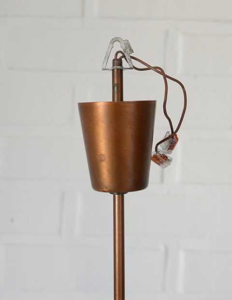 Vintage Copper Pendant Light / Mid Century Rustic Hanging Lamp / Brutalist Chandelier / Yugoslavia 1970's