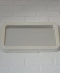 Vintage Space Age Mirror / Yugoslavia 1970's White Plastic Wall Mirror / Mid Century Modern