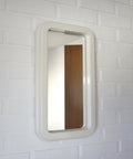 Vintage Space Age Mirror / Yugoslavia 1970's White Plastic Wall Mirror / Mid Century Modern