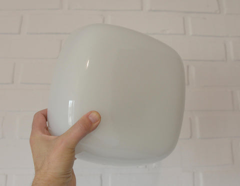 Vintage Opaline Glass Sconce - Minimalist Flush Mount Wall Lamp