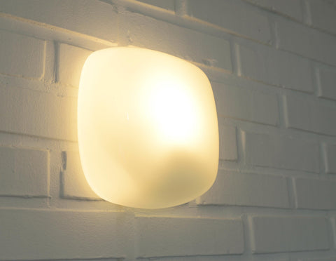 Vintage Opaline Glass Sconce - Minimalist Flush Mount Wall Lamp