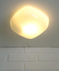 Vintage Opaline Glass Sconce - Minimalist Flush Mount Wall Lamp