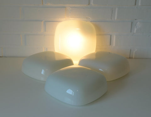 Vintage Opaline Glass Sconce - Minimalist Flush Mount Wall Lamp
