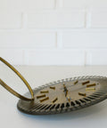 Vintage Brass Wall Clock / West Germany 1960's / Atomic Sunburst Clock