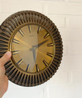 Vintage Brass Wall Clock / West Germany 1960's / Atomic Sunburst Clock