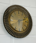 Vintage Brass Wall Clock / West Germany 1960's / Atomic Sunburst Clock