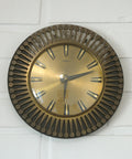 Vintage Brass Wall Clock / West Germany 1960's / Atomic Sunburst Clock