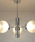 Vintage Murano Glass Pendant Lamp / Minimalist Mazzega Sputnik Chandelier / Mid Century Modern Lighting