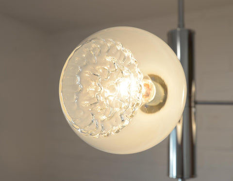 Vintage Murano Glass Pendant Lamp / Minimalist Mazzega Sputnik Chandelier / Mid Century Modern Lighting