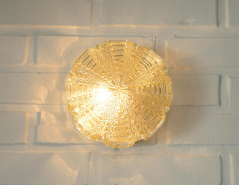 Pair of Wall Sconces / Vintage Ceiling Light / Flush Mount Fixtures 1970's