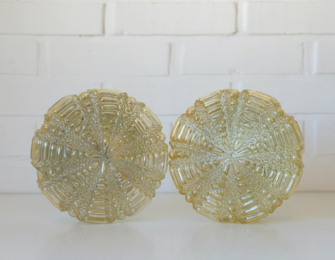 Pair of Wall Sconces / Vintage Ceiling Light / Flush Mount Fixtures 1970's