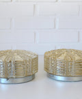 Pair of Wall Sconces / Vintage Ceiling Light / Flush Mount Fixtures 1970's