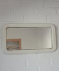 Vintage Space Age Mirror / Yugoslavia 1970's White Plastic Wall Mirror / Mid Century Modern