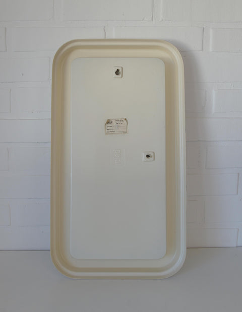 Vintage Space Age Mirror / Yugoslavia 1970's White Plastic Wall Mirror / Mid Century Modern