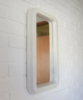 Vintage Space Age Mirror / Yugoslavia 1970's White Plastic Wall Mirror / Mid Century Modern