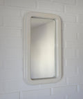 Vintage Space Age Mirror / Yugoslavia 1970's White Plastic Wall Mirror / Mid Century Modern