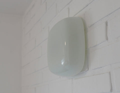 Vintage Opaline Glass Sconce - Minimalist Flush Mount Wall Lamp