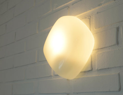 Vintage Opaline Glass Sconce - Minimalist Flush Mount Wall Lamp