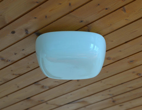 Vintage Opaline Glass Sconce - Minimalist Flush Mount Wall Lamp