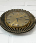 Vintage Brass Wall Clock / West Germany 1960's / Atomic Sunburst Clock