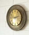 Vintage Brass Wall Clock / West Germany 1960's / Atomic Sunburst Clock