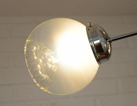 Vintage Murano Glass Pendant Lamp / Minimalist Mazzega Sputnik Chandelier / Mid Century Modern Lighting