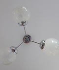 Vintage Murano Glass Pendant Lamp / Minimalist Mazzega Sputnik Chandelier / Mid Century Modern Lighting