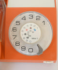 Vintage Orange Phone / Working Rotary Retro Telephone / Iskra Yugoslavia 1970's / Mid Century Modern Office