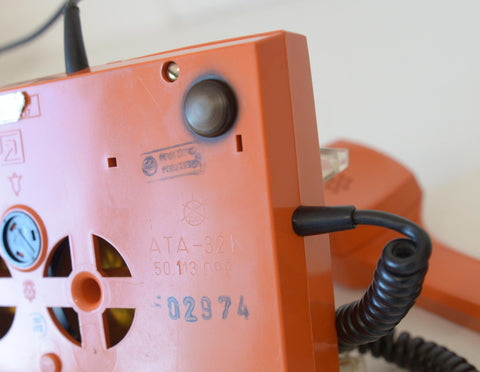 Vintage Orange Phone / Working Rotary Retro Telephone / Iskra Yugoslavia 1970's / Mid Century Modern Office