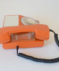 Vintage Orange Phone / Working Rotary Retro Telephone / Iskra Yugoslavia 1970's / Mid Century Modern Office