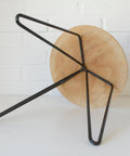 Vintage Hairpin Stool / DIY / Foot Stool Base / Wood and Metal Stand / Made in Yugoslavia 70's