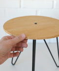 Vintage Hairpin Stool / DIY / Foot Stool Base / Wood and Metal Stand / Made in Yugoslavia 70's