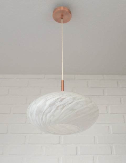 Vintage Chandelier / Murano Glass Hanging Lamp / Unique Light Fixture / Pendant Light / Italy 1980's