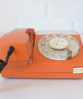 Vintage Orange Phone / Working Rotary Retro Telephone / Iskra Yugoslavia 1970's / Mid Century Modern Office