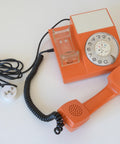 Vintage Orange Phone / Working Rotary Retro Telephone / Iskra Yugoslavia 1970's / Mid Century Modern Office