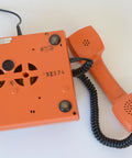 Vintage Orange Phone / Working Rotary Retro Telephone / Iskra Yugoslavia 1970's / Mid Century Modern Office