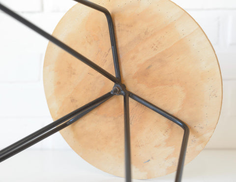 Vintage Hairpin Stool / DIY / Foot Stool Base / Wood and Metal Stand / Made in Yugoslavia 70's