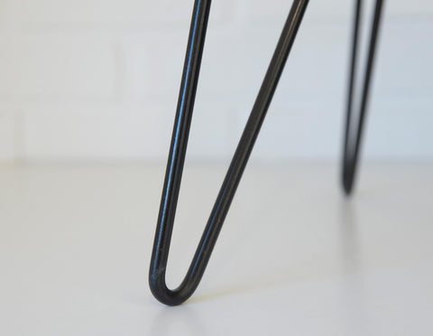 Vintage Hairpin Stool / DIY / Foot Stool Base / Wood and Metal Stand / Made in Yugoslavia 70's