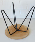 Vintage Hairpin Stool / DIY / Foot Stool Base / Wood and Metal Stand / Made in Yugoslavia 70's