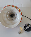 Vintage Ceramic Pendant Light: 1970s Rustic Handmade Chandelier