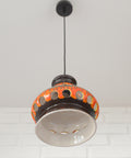 Vintage Ceramic Pendant Light: 1970s Rustic Handmade Chandelier