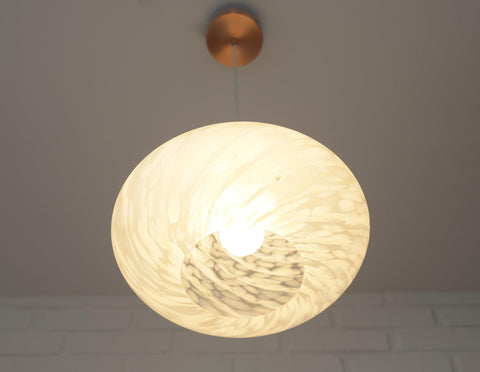 Vintage Chandelier / Murano Glass Hanging Lamp / Unique Light Fixture / Pendant Light / Italy 1980's
