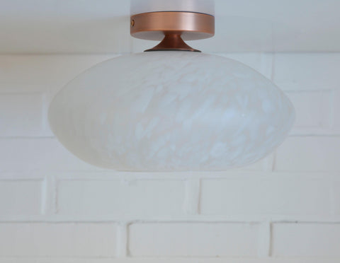 Vintage Murano Glass Sconce Lamp / Unique Light Fixture / Semi Flush Mount Ceiling Light / Italy 1980's