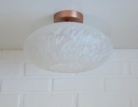 Vintage Murano Glass Sconce Lamp / Unique Light Fixture / Semi Flush Mount Ceiling Light / Italy 1980's